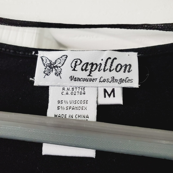 Papillon Artsy Patchwork Y2K V-Neck Stretch Jersey Boho Colorful Dress M - Picture 3 of 6